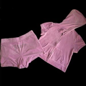Juicy Couture Pink Hoodie and Shorts Set